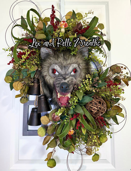 Wild Wolf Scary Werewolf Wreath Woodsy