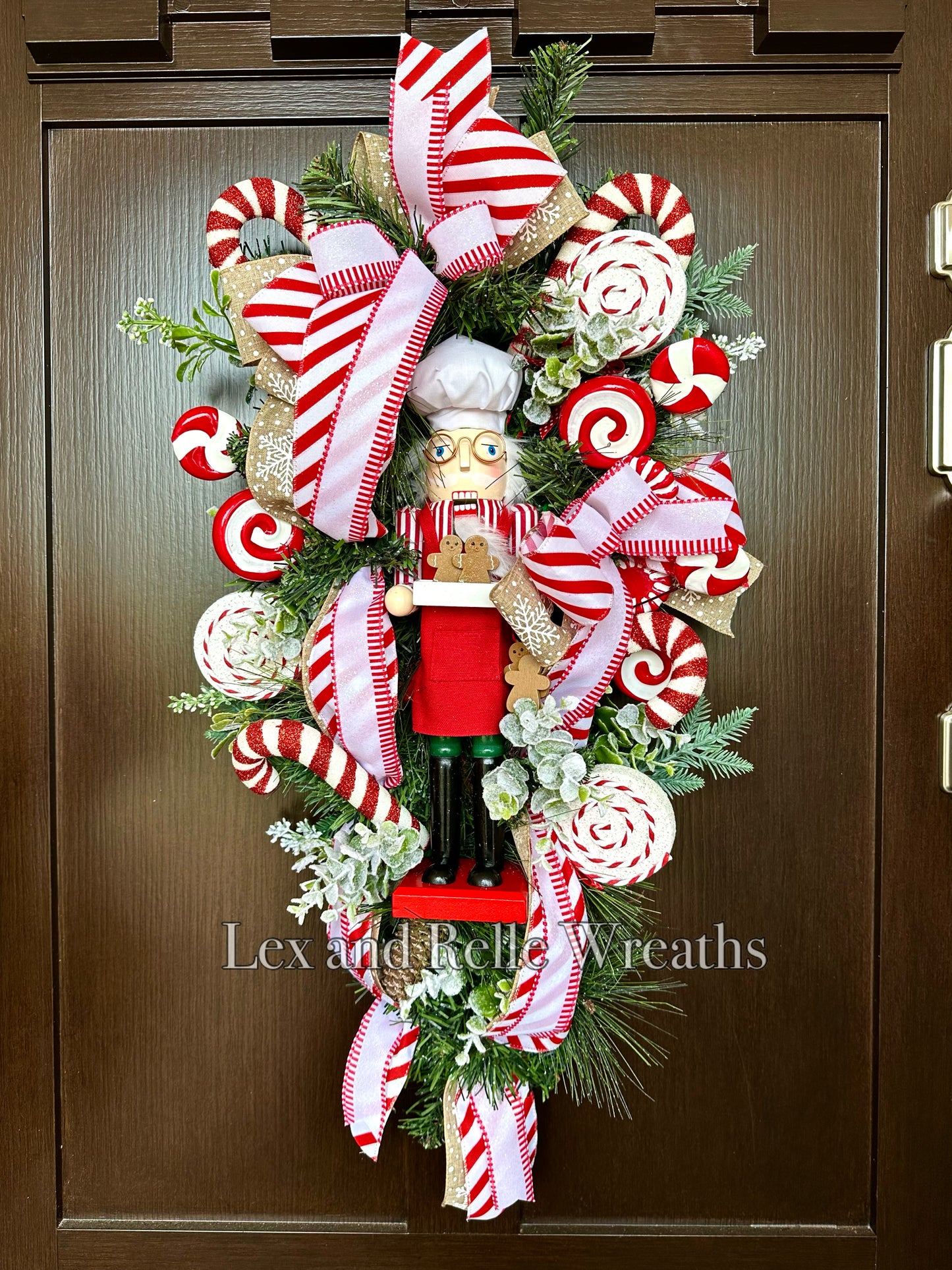 Peppermint Nutcracker Swag Wreath