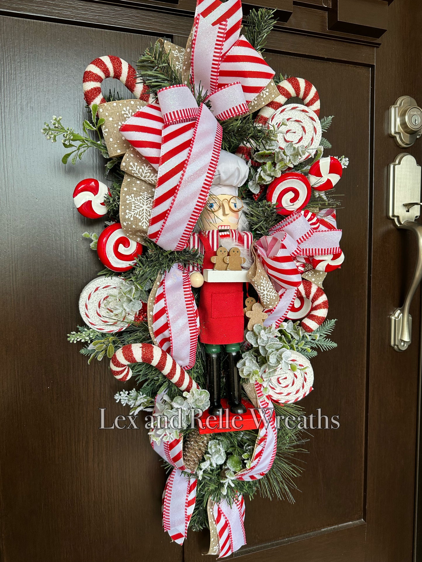 Peppermint Nutcracker Swag Wreath