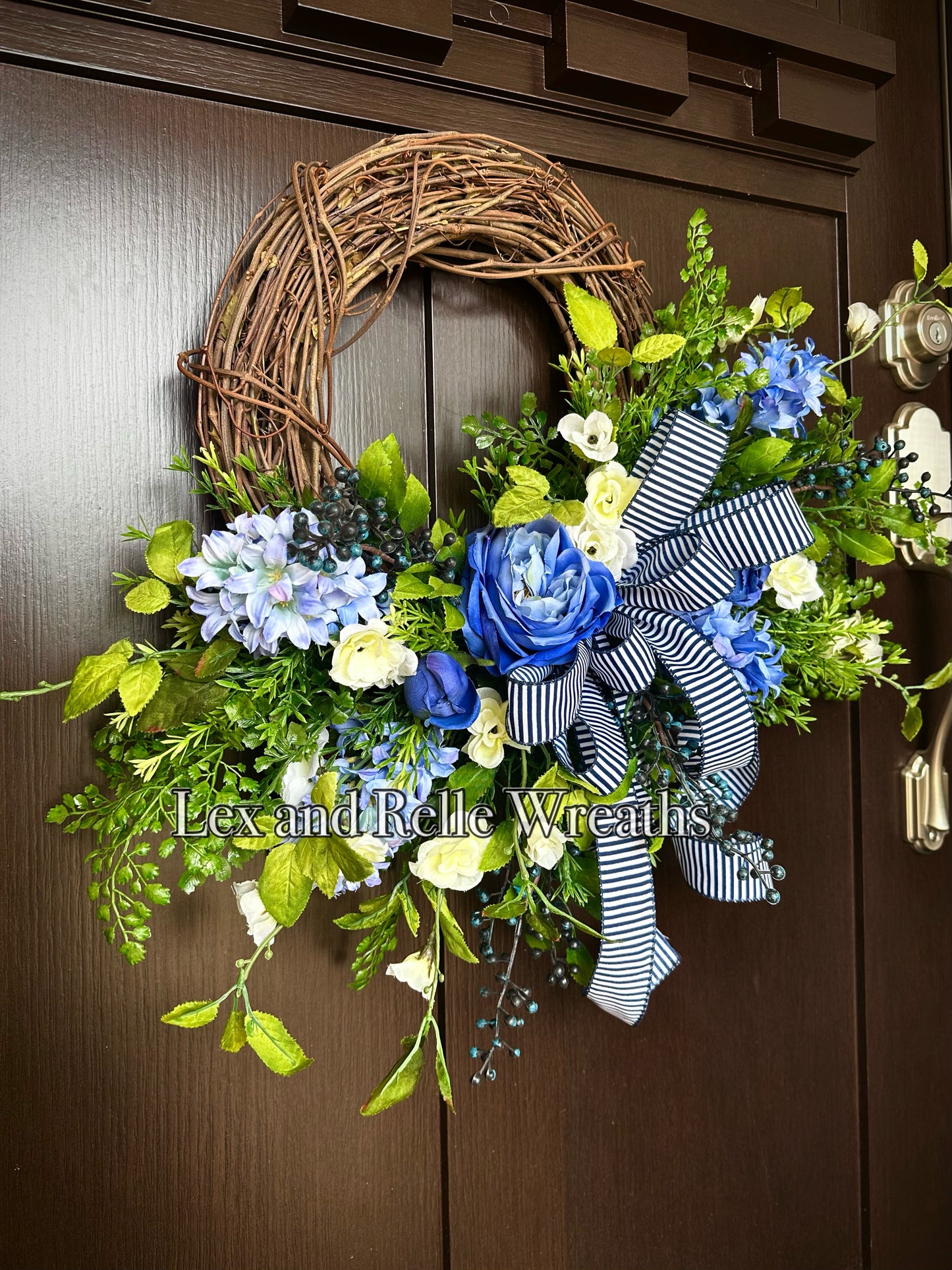 “Raiden” Blue and White Spring Summer Wreath