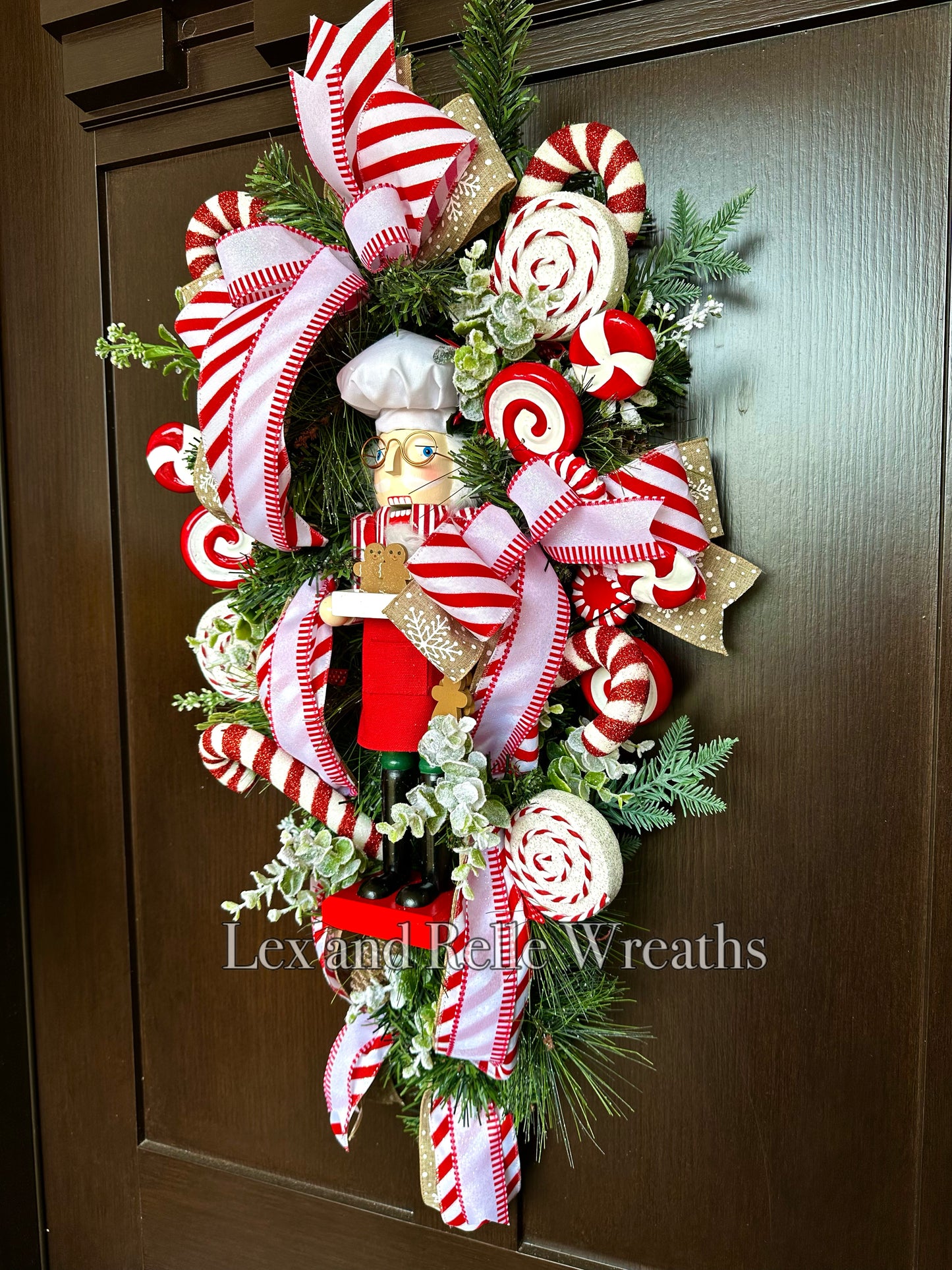 Peppermint Nutcracker Swag Wreath